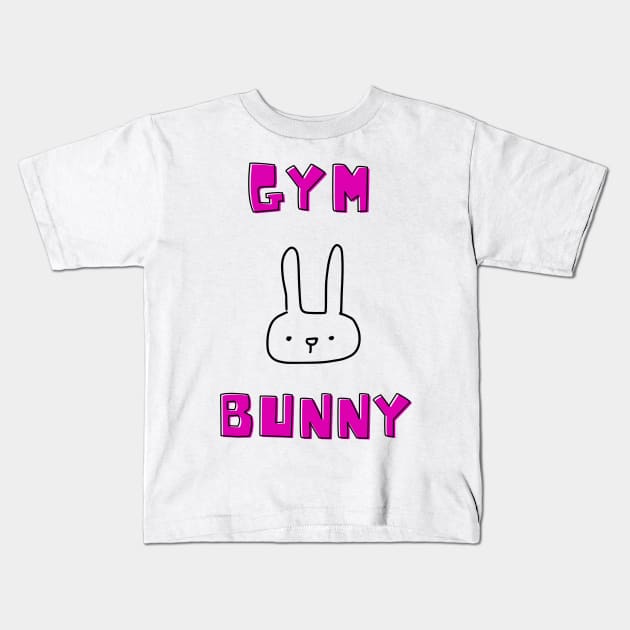 Gym Bunny Kids T-Shirt by JLBCreations